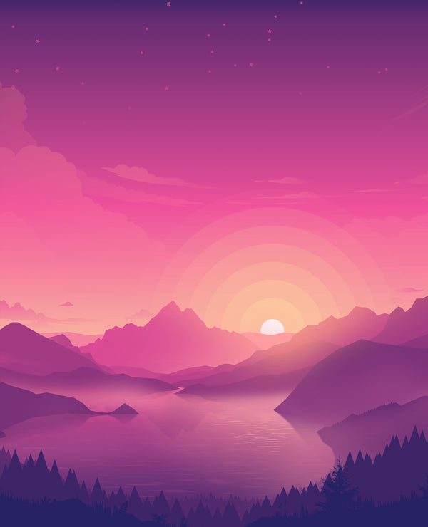 Beautifull Sunset with Lake metsterr 30113 Metsterr