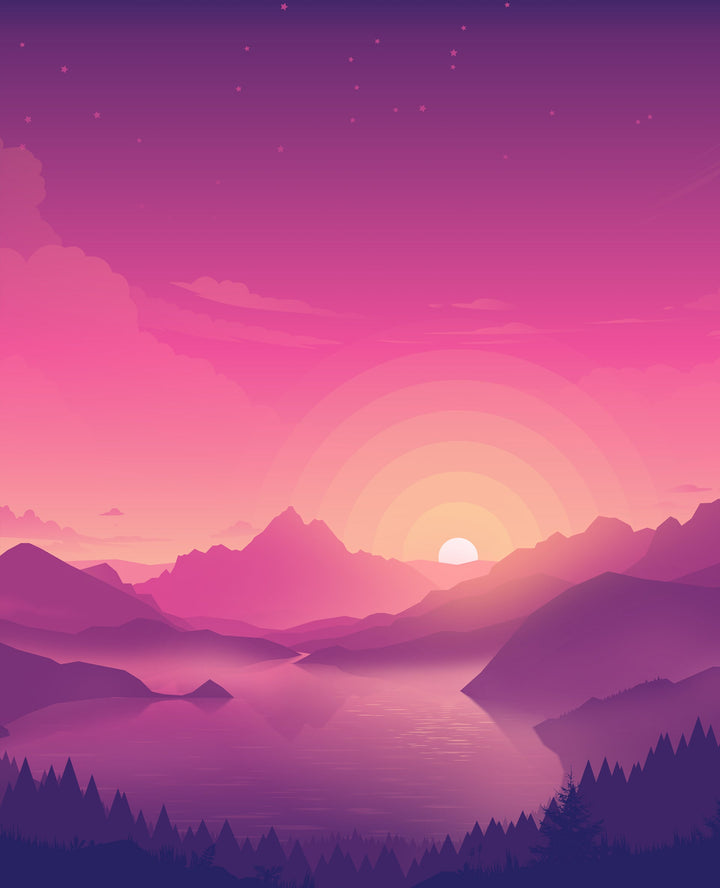 Beautifull Sunset with Lake metsterr 30113 Metsterr